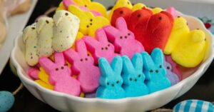 Yellow Peeps marshmallow candy – soft and safe for braces