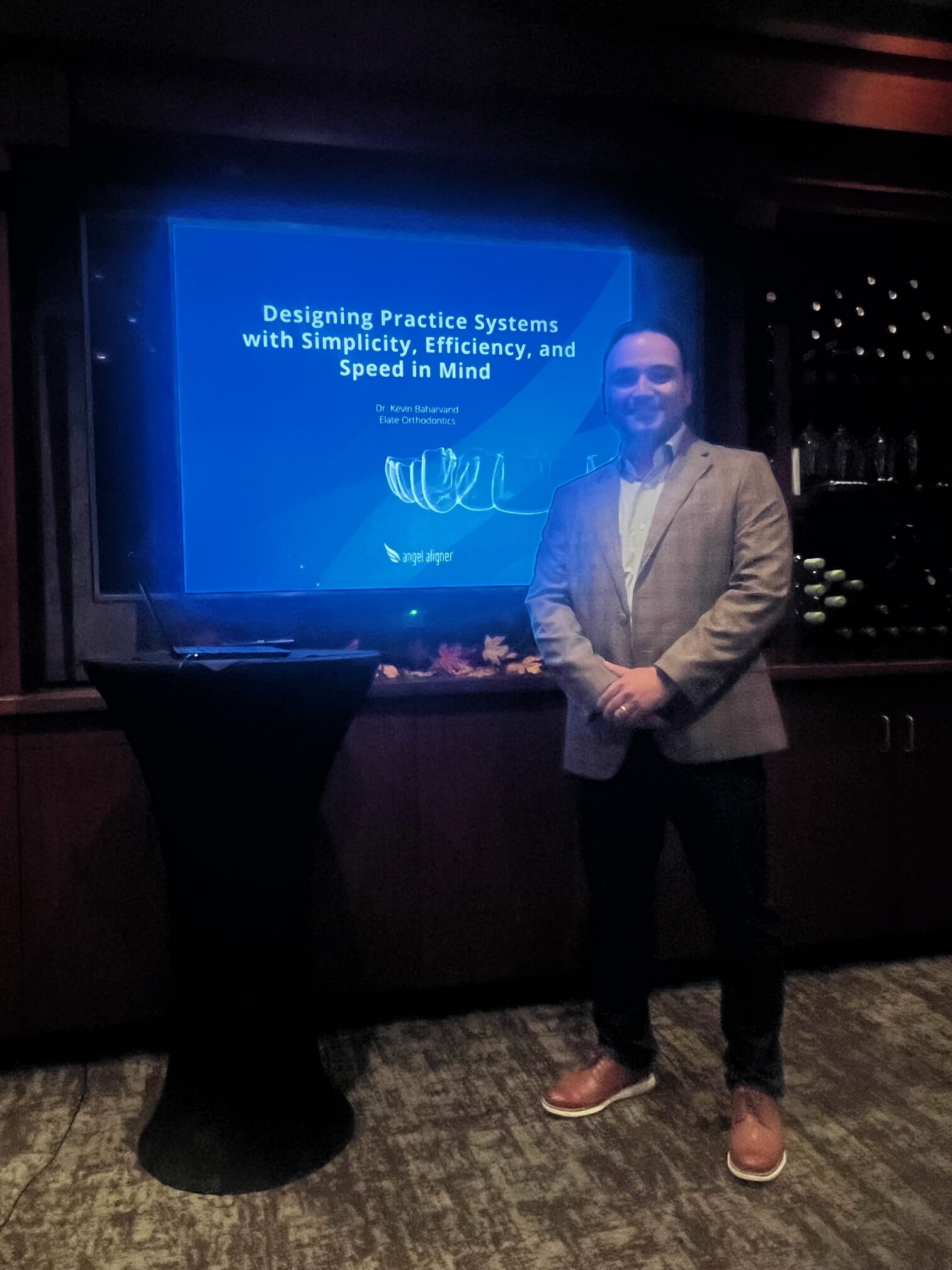 Dr Baharvand before his lecture about clear aligners in Plano TX.