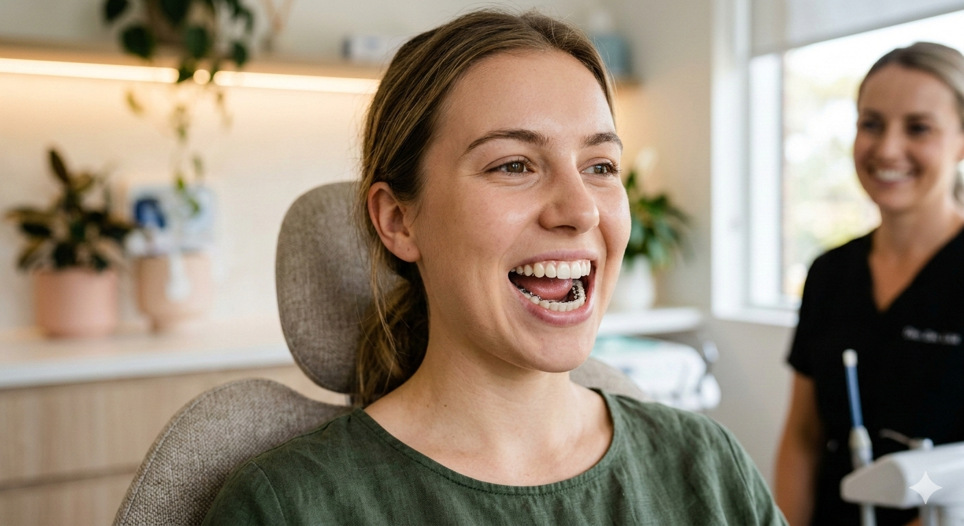 patient having lingual braces